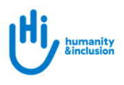 Humanity & Inclusion (brand name of Handicap International) logo